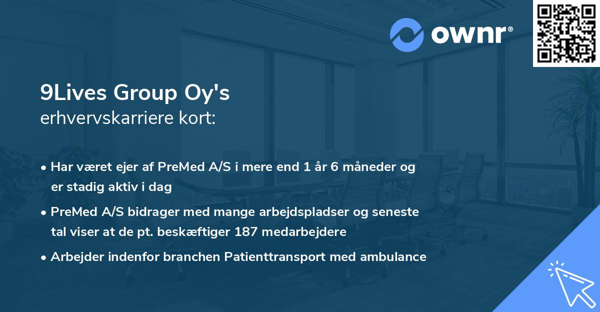 9Lives Group Oy's erhvervskarriere kort