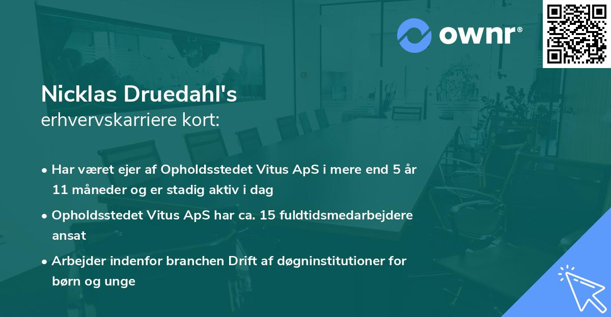 Nicklas Druedahl's erhvervskarriere kort