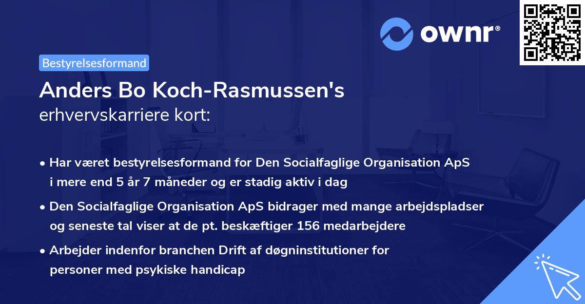 Anders Bo Koch-Rasmussen's erhvervskarriere kort