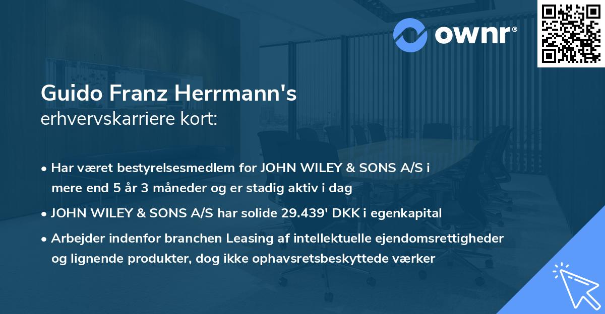 Guido Franz Herrmann's erhvervskarriere kort