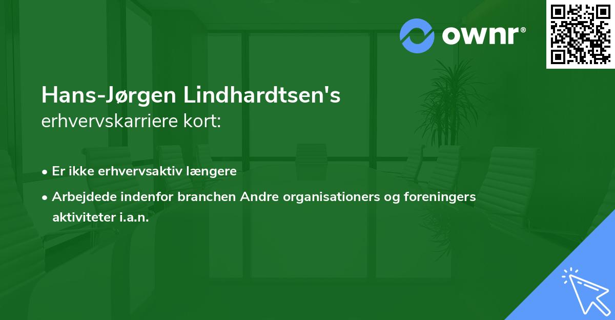 Hans-Jørgen Lindhardtsen's erhvervskarriere kort