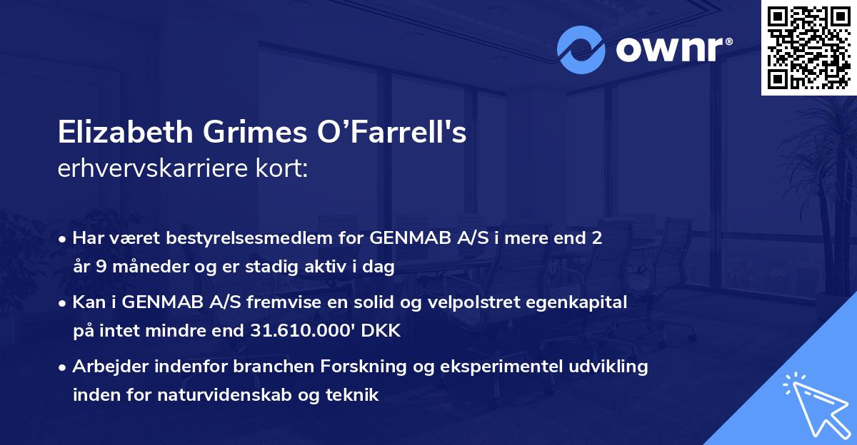 Elizabeth Grimes O’Farrell's erhvervskarriere kort