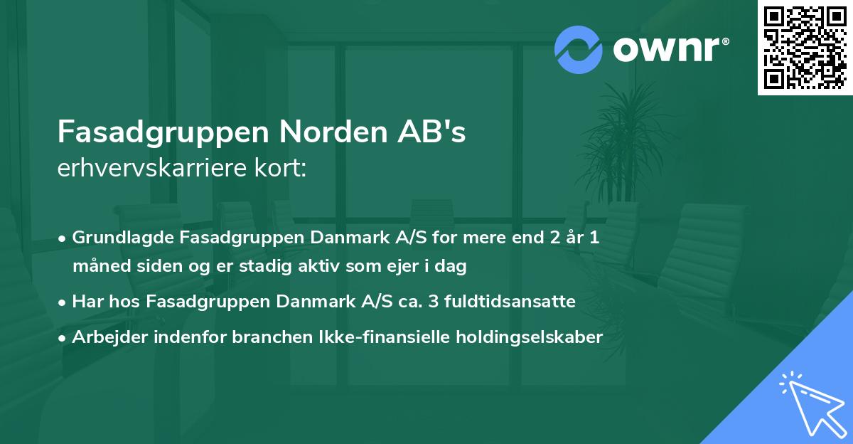 Fasadgruppen Norden AB's erhvervskarriere kort