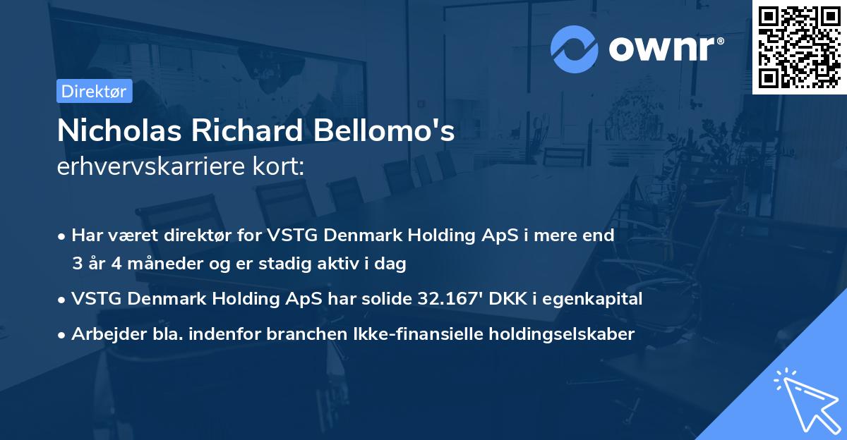 Nicholas Richard Bellomo's erhvervskarriere kort