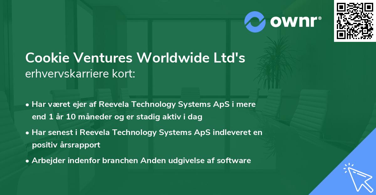 Cookie Ventures Worldwide Ltd's erhvervskarriere kort