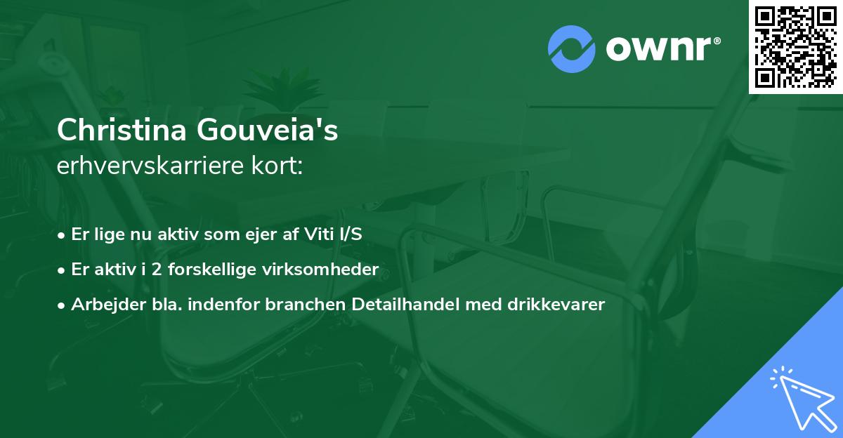 Christina Gouveia's erhvervskarriere kort