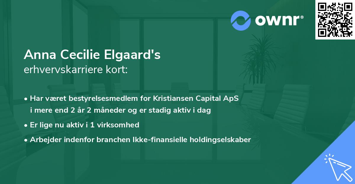 Anna Cecilie Elgaard's erhvervskarriere kort
