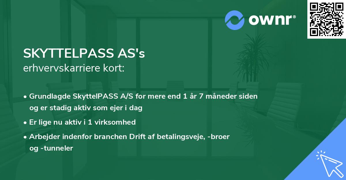 SKYTTELPASS AS's erhvervskarriere kort