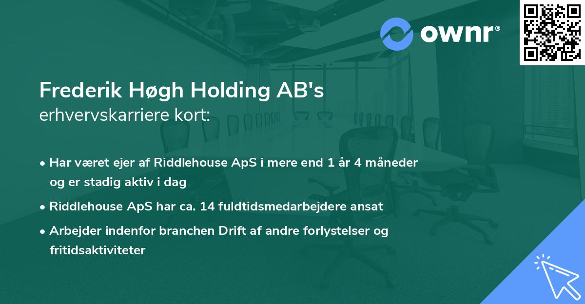 Frederik Høgh Holding AB's erhvervskarriere kort