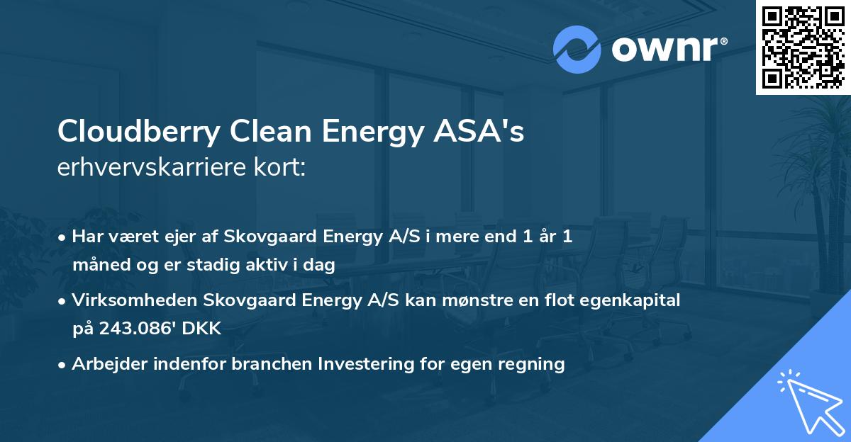 Cloudberry Clean Energy ASA's erhvervskarriere kort