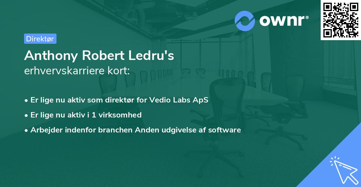 Anthony Robert Ledru's erhvervskarriere kort