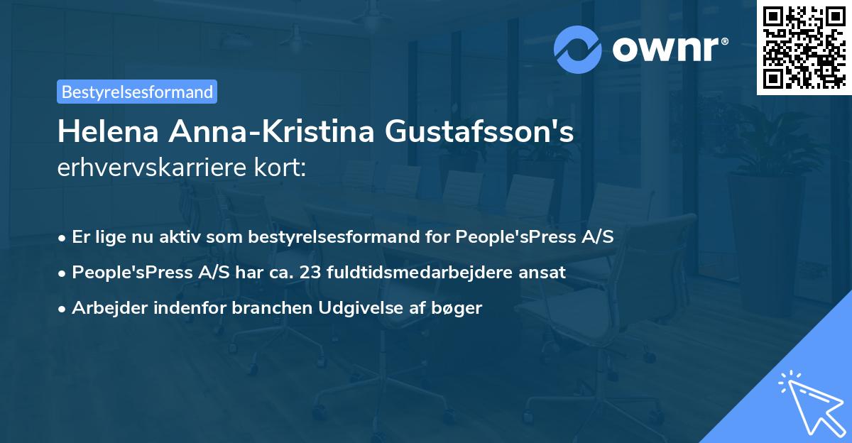 Helena Anna-Kristina Gustafsson's erhvervskarriere kort