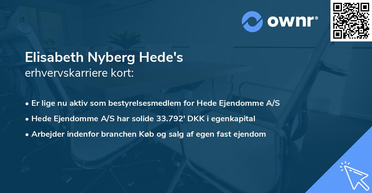 Elisabeth Nyberg Hede's erhvervskarriere kort