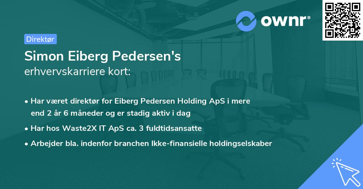 Simon Eiberg Pedersen's erhvervskarriere kort
