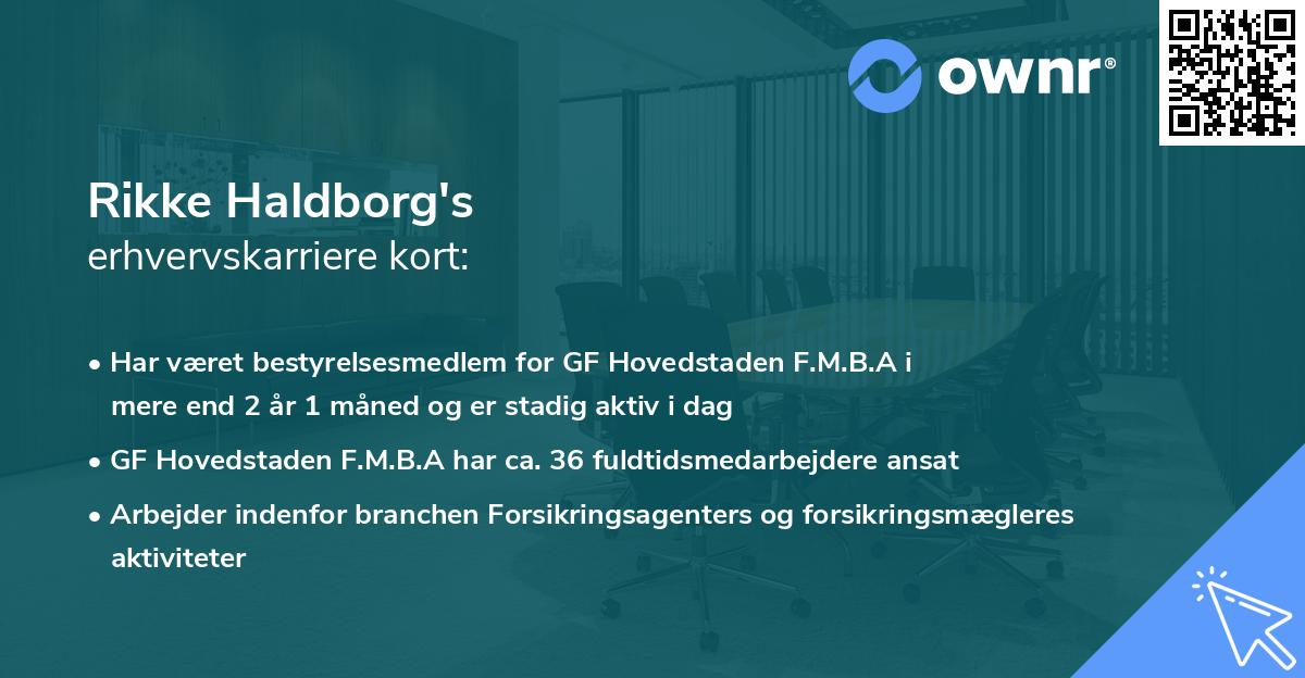 Rikke Haldborg's erhvervskarriere kort