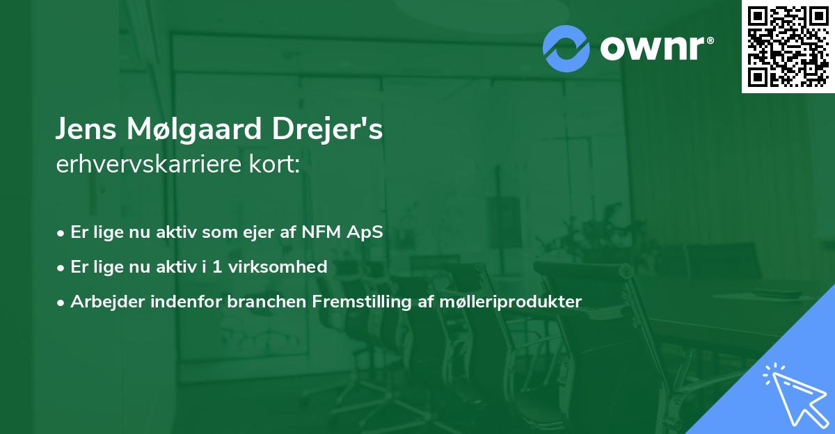 Jens Mølgaard Drejer's erhvervskarriere kort