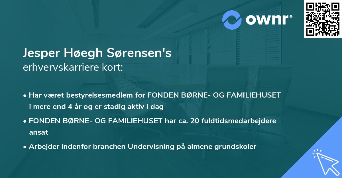Jesper Høegh Sørensen's erhvervskarriere kort