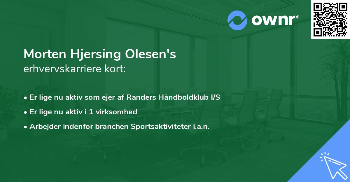 Morten Hjersing Olesen's erhvervskarriere kort