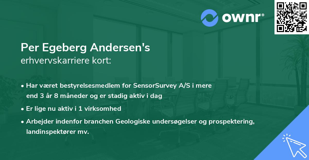 Per Egeberg Andersen's erhvervskarriere kort