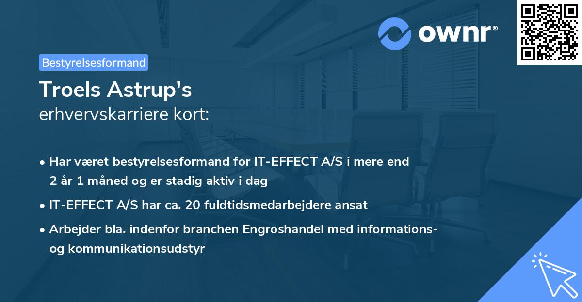 Troels Astrup's erhvervskarriere kort