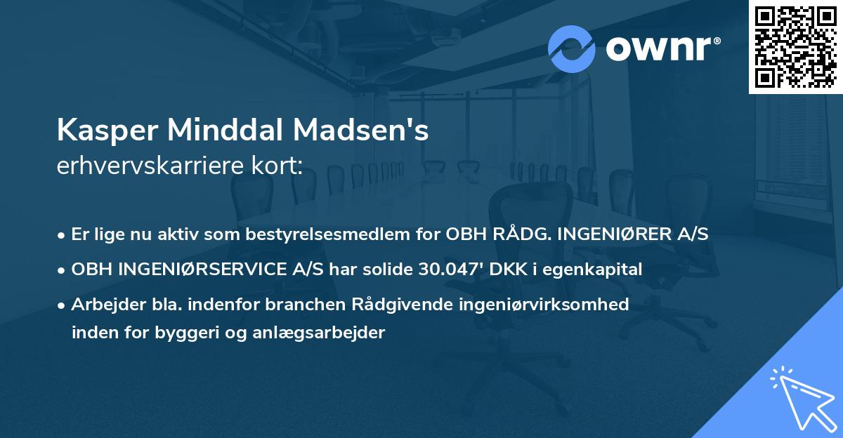 Kasper Minddal Madsen's erhvervskarriere kort