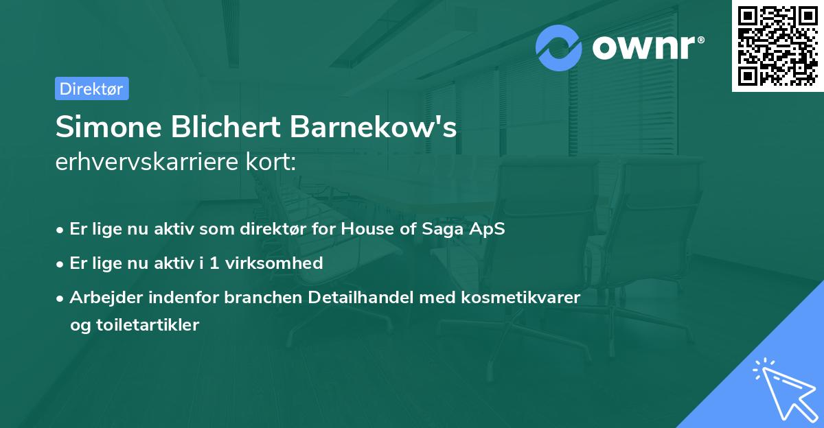 Simone Blichert Barnekow's erhvervskarriere kort