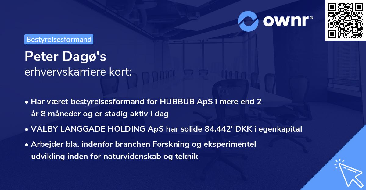 Peter Dagø's erhvervskarriere kort