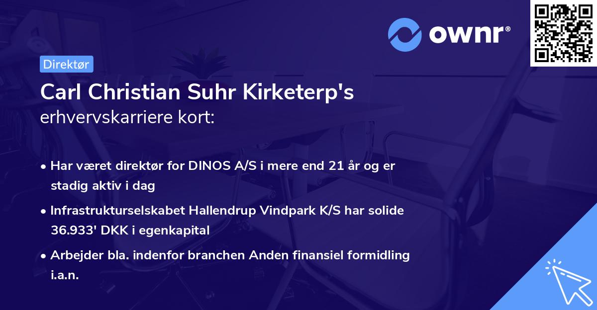 Carl Christian Suhr Kirketerp's erhvervskarriere kort