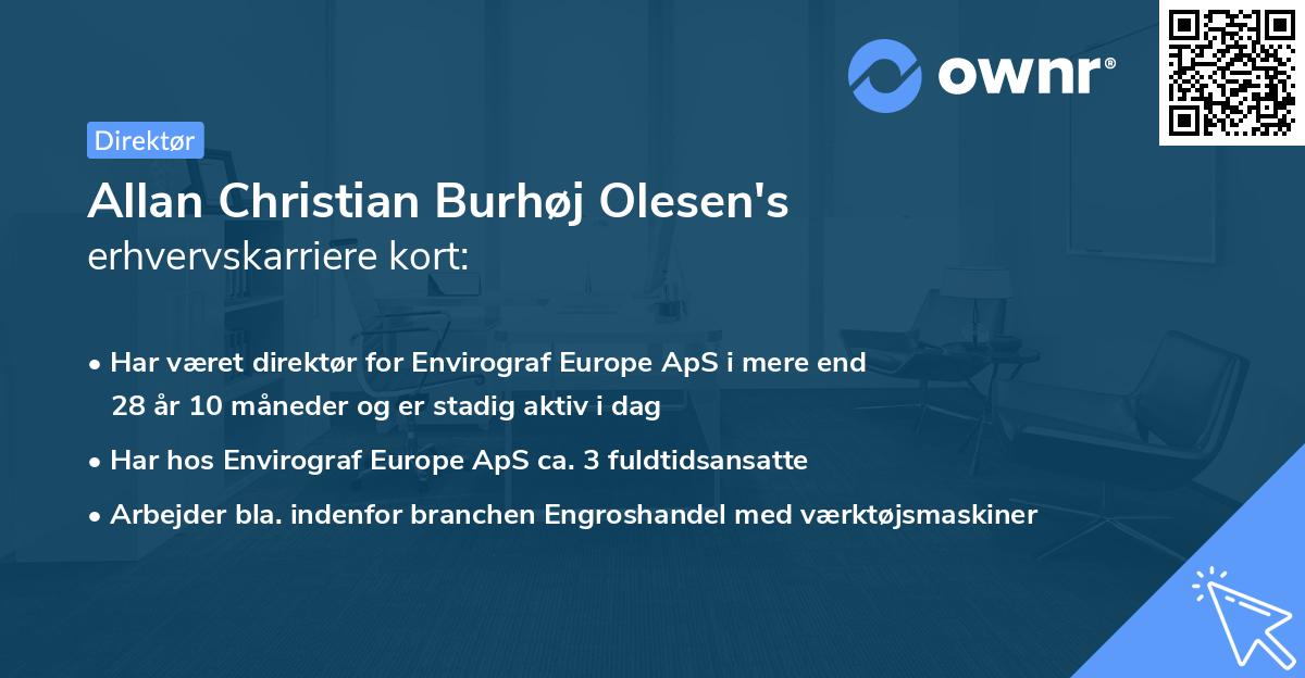Allan Christian Burhøj Olesen's erhvervskarriere kort