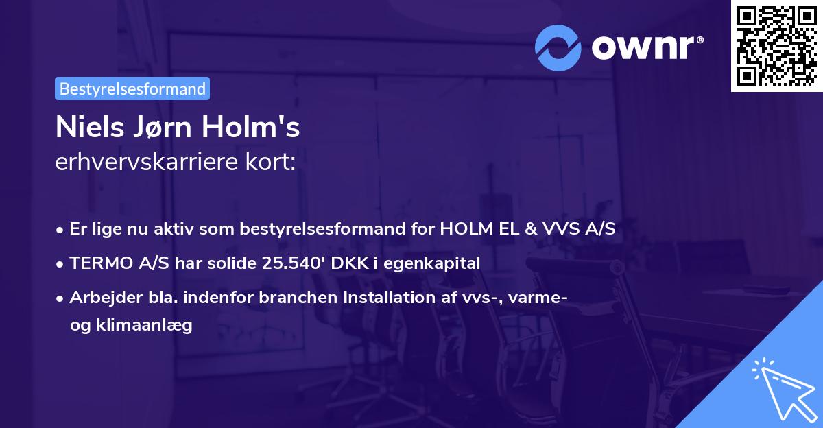 Niels Jørn Holm's erhvervskarriere kort