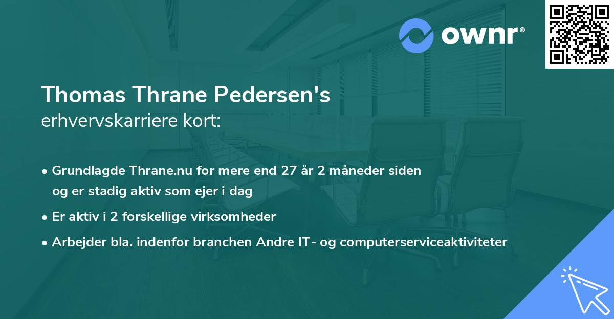 Thomas Thrane Pedersen's erhvervskarriere kort