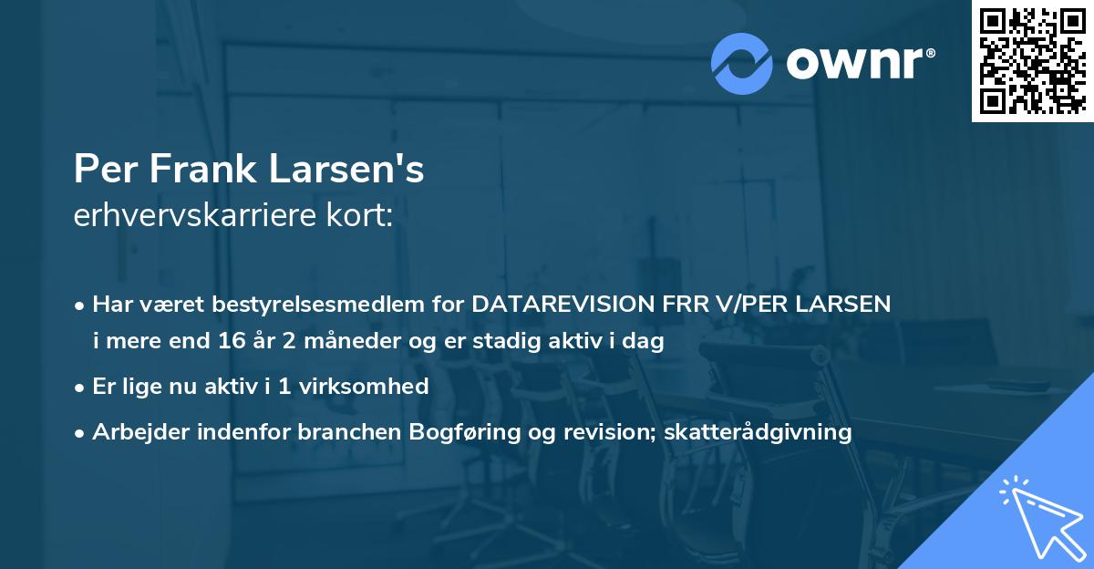 Per Frank Larsen's erhvervskarriere kort