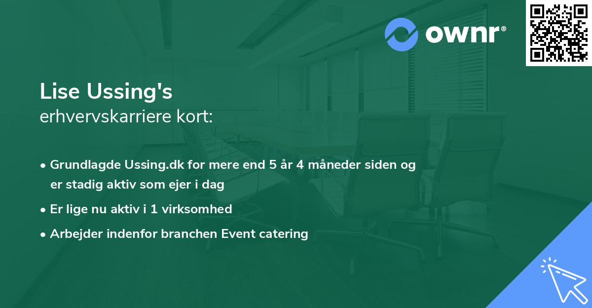 Lise Ussing's erhvervskarriere kort
