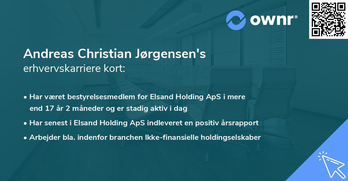 Andreas Christian Jørgensen's erhvervskarriere kort