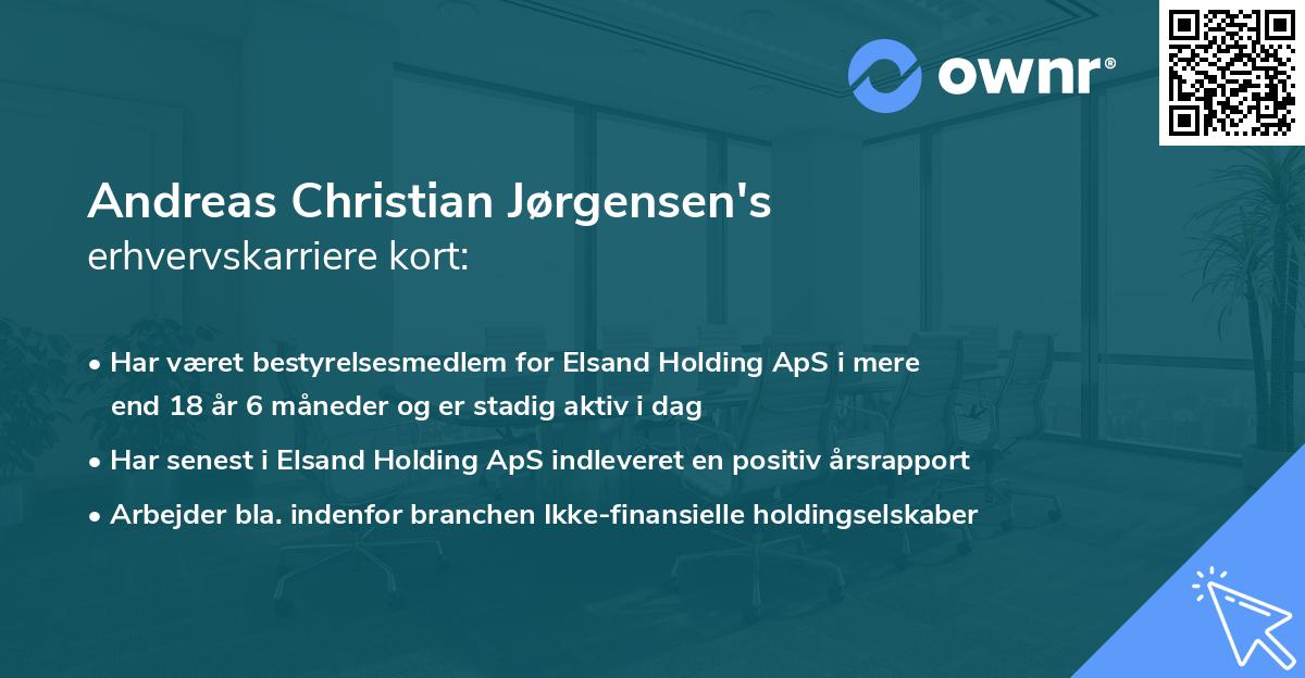 Andreas Christian Jørgensen's erhvervskarriere kort
