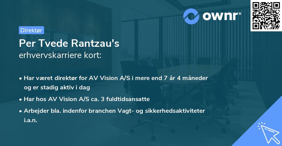 Per Tvede Rantzau's erhvervskarriere kort