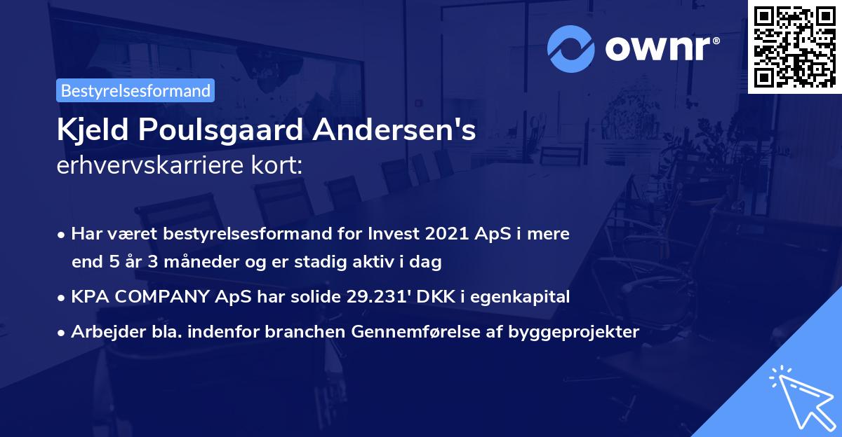 Kjeld Poulsgaard Andersen's erhvervskarriere kort