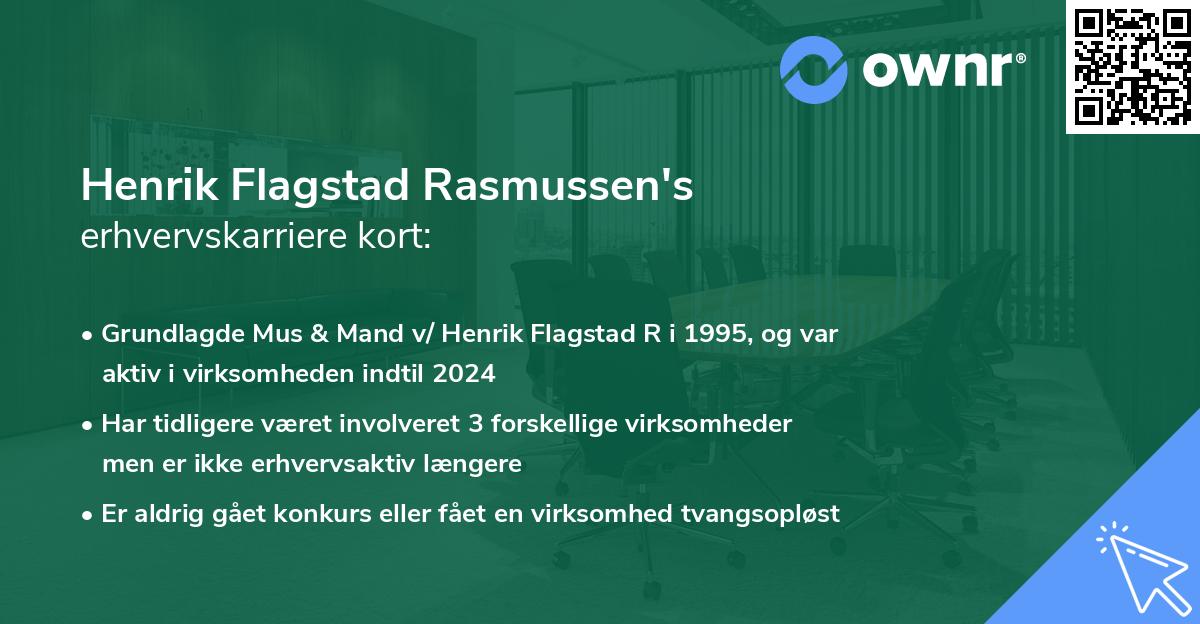 Henrik Flagstad Rasmussen's erhvervskarriere kort