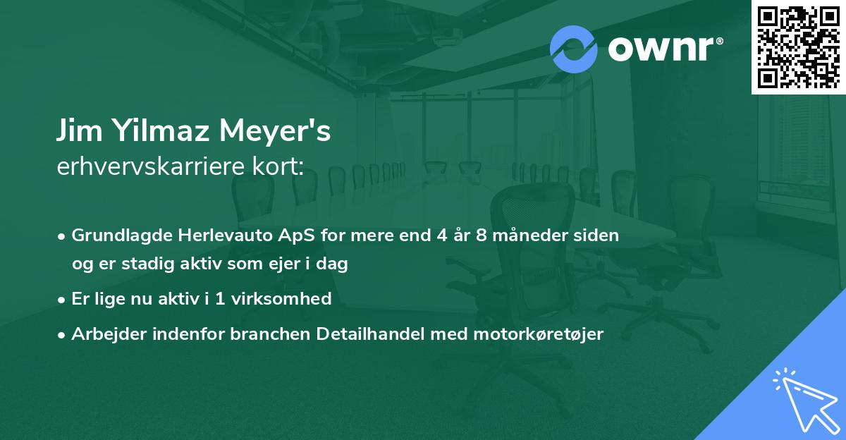 Jim Yilmaz Meyer's erhvervskarriere kort