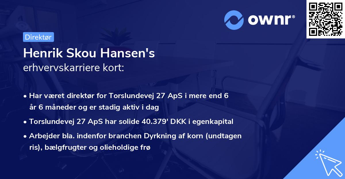 Henrik Skou Hansen's erhvervskarriere kort