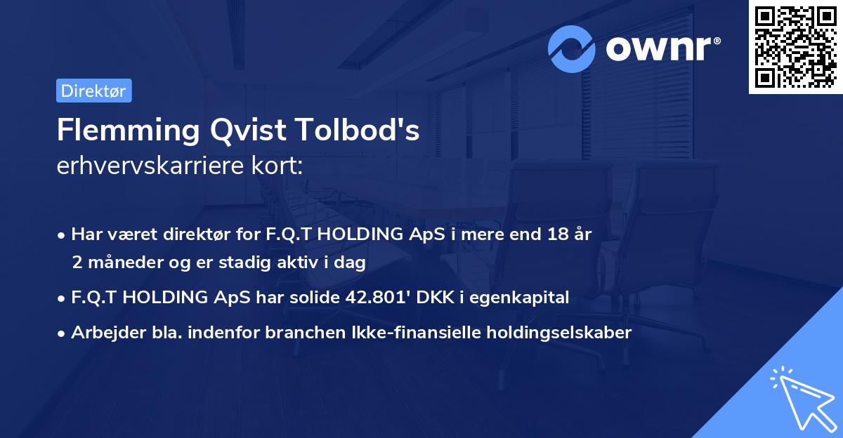 Flemming Qvist Tolbod's erhvervskarriere kort