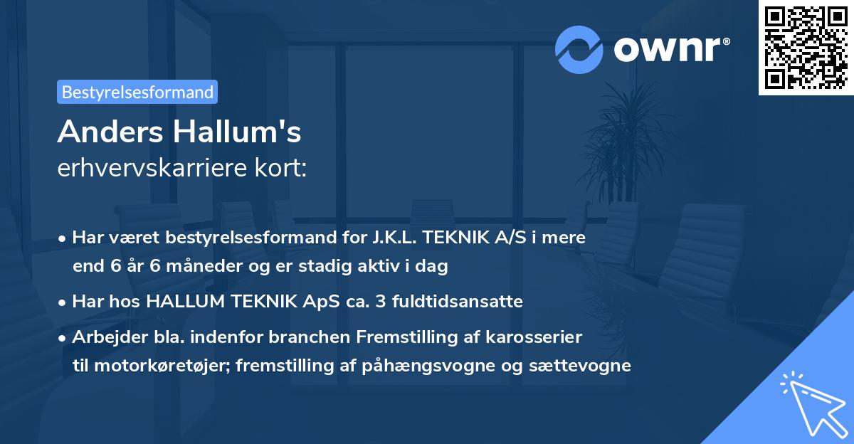 Anders Hallum's erhvervskarriere kort