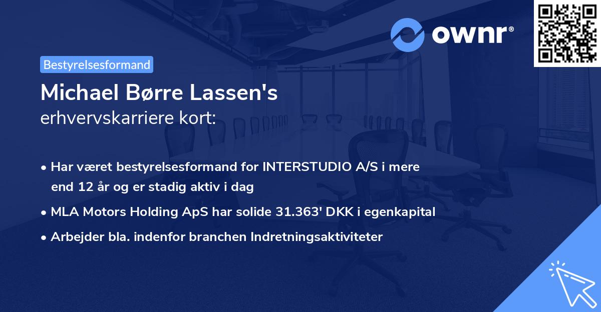 Michael Børre Lassen's erhvervskarriere kort