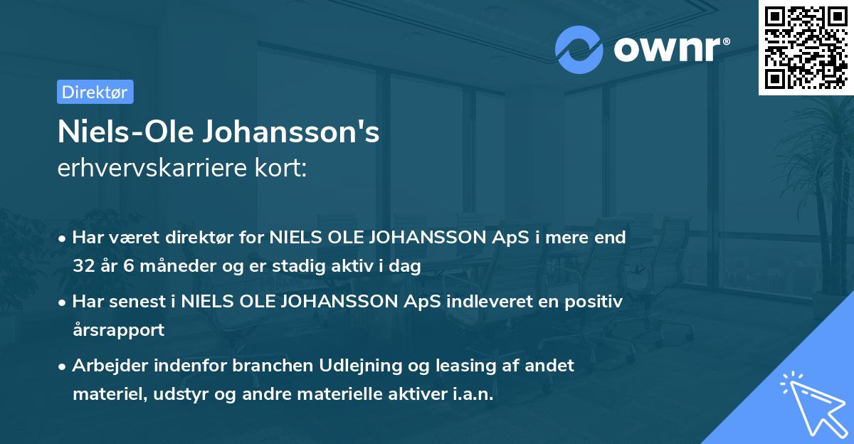 Niels-Ole Johansson's erhvervskarriere kort