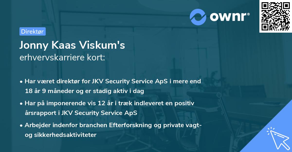 Jonny Kaas Viskum's erhvervskarriere kort