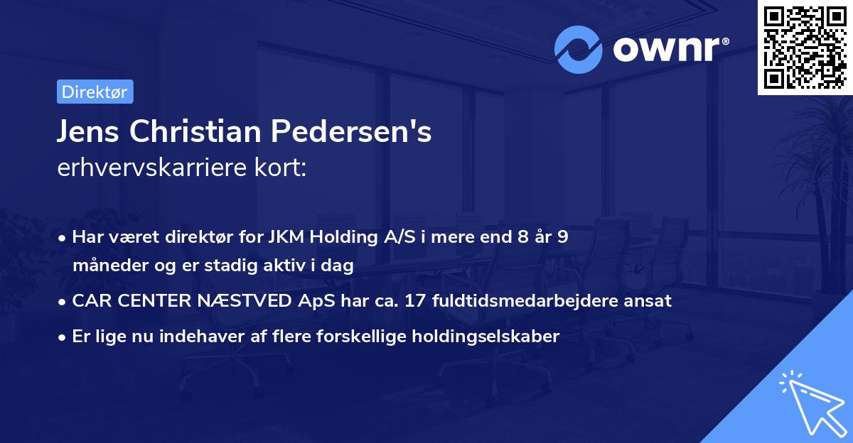 Jens Christian Pedersen's erhvervskarriere kort