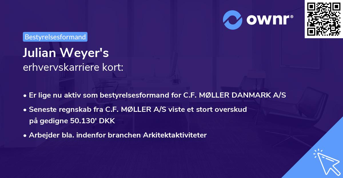 Julian Weyer's erhvervskarriere kort