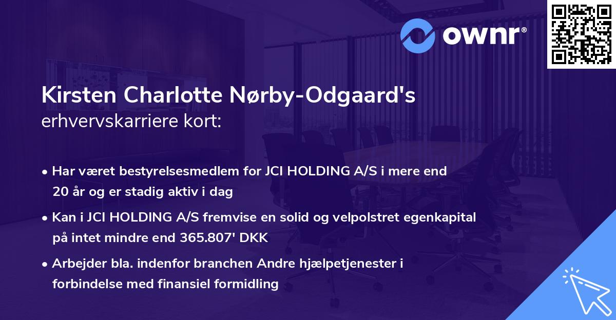 Kirsten Charlotte Nørby-Odgaard's erhvervskarriere kort