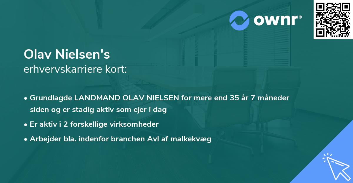 Olav Nielsen's erhvervskarriere kort