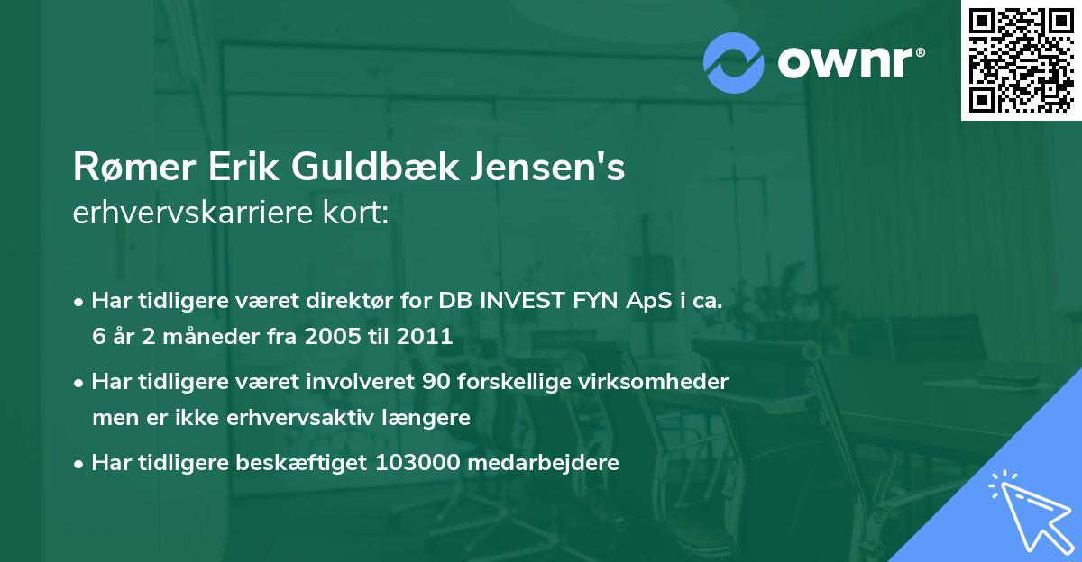 Rømer Erik Guldbæk Jensen's erhvervskarriere kort